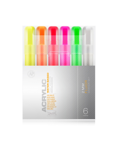 Montana ACRYLIC Marker FLUORESCENT FINE Set 6pcs