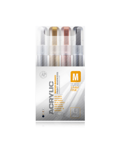 Montana ACRYLIC Marker Set Metallic FINE 4pcs. Set 2mm.